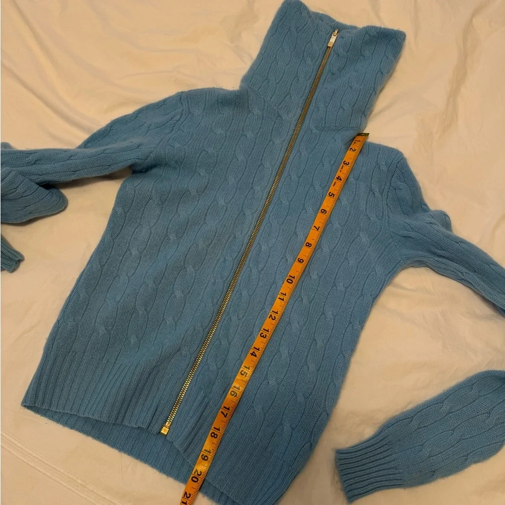 Ralph Lauren Light Blue Turtle Neck Zip Up Sweater - Picture 6 of 6